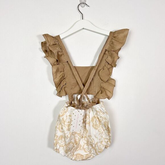 NWT Stella Phoenix The Ivy Playsuit Golden Roses Romper Sz 3 - Picture 4 of 9